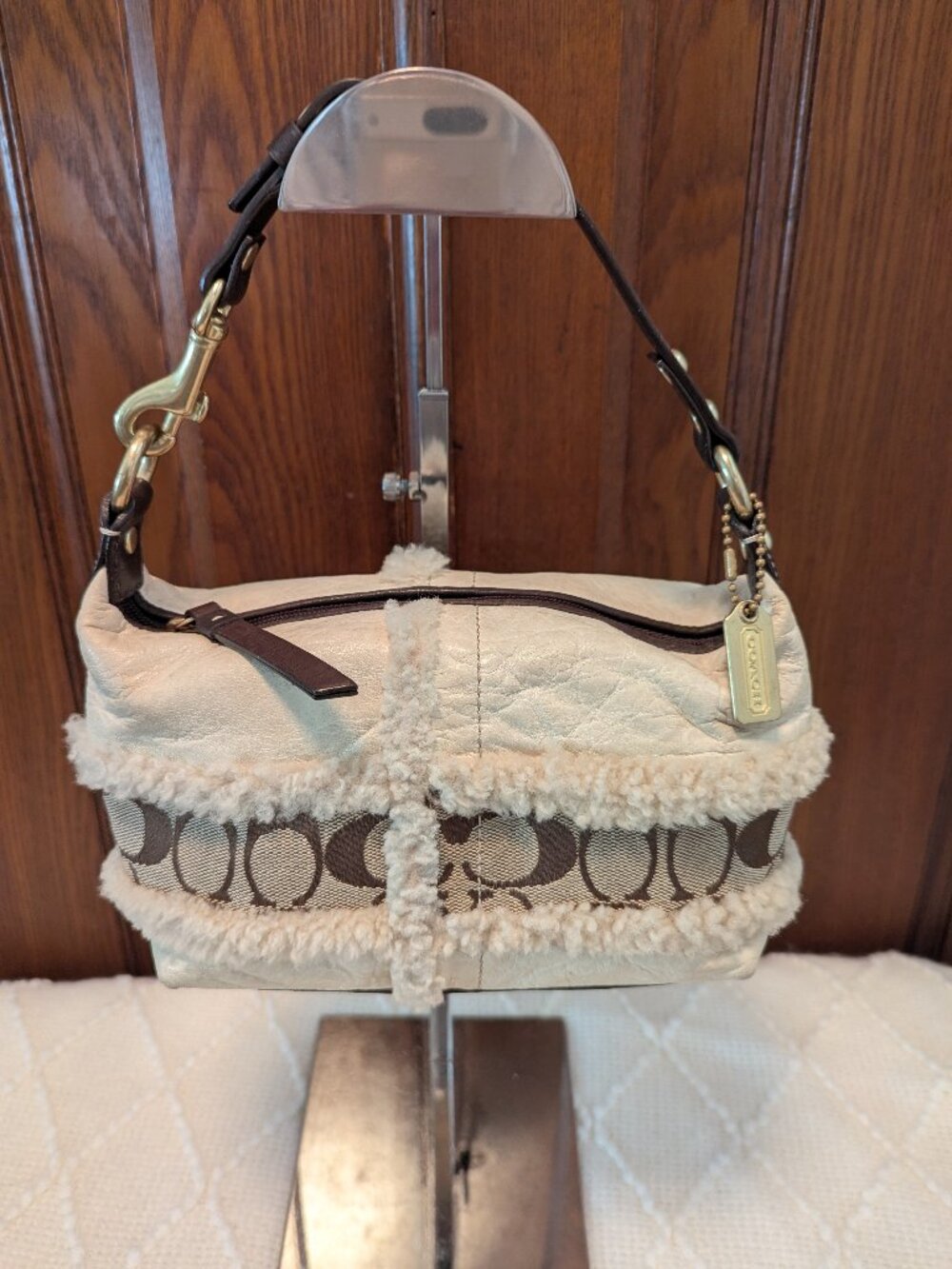 Coach Shearling and Signature Monogram Tabby Mini- Vintage